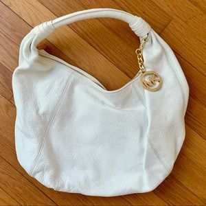 Michael Kors Bedford Hobo - White Leather